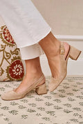 Tacones con Punta Cuadrada y Elegante Hebilla