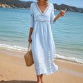 Vestido Midi de Playa en Azul