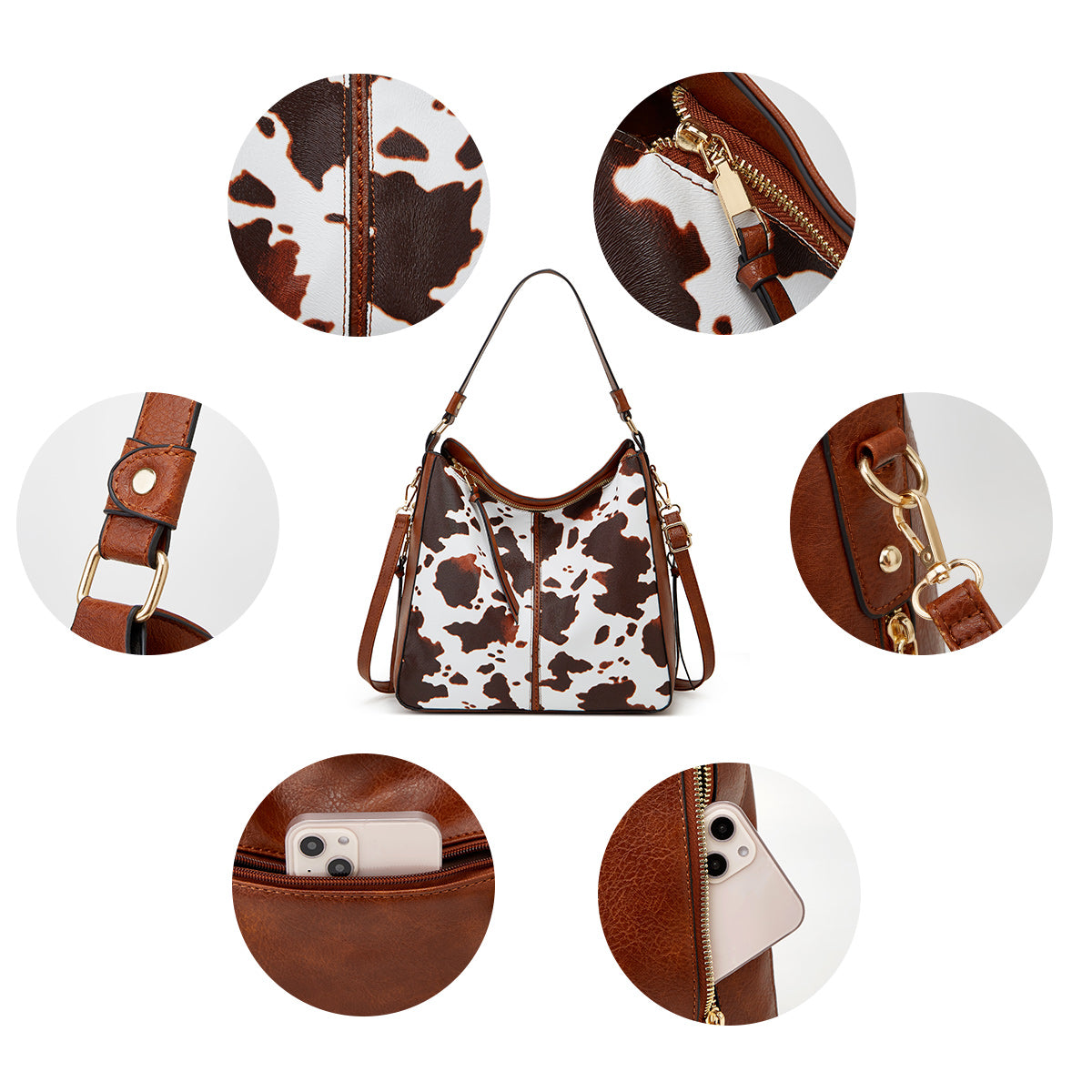 Bolso Antirrobo de Cuero con Estampado + Monedero Gratis