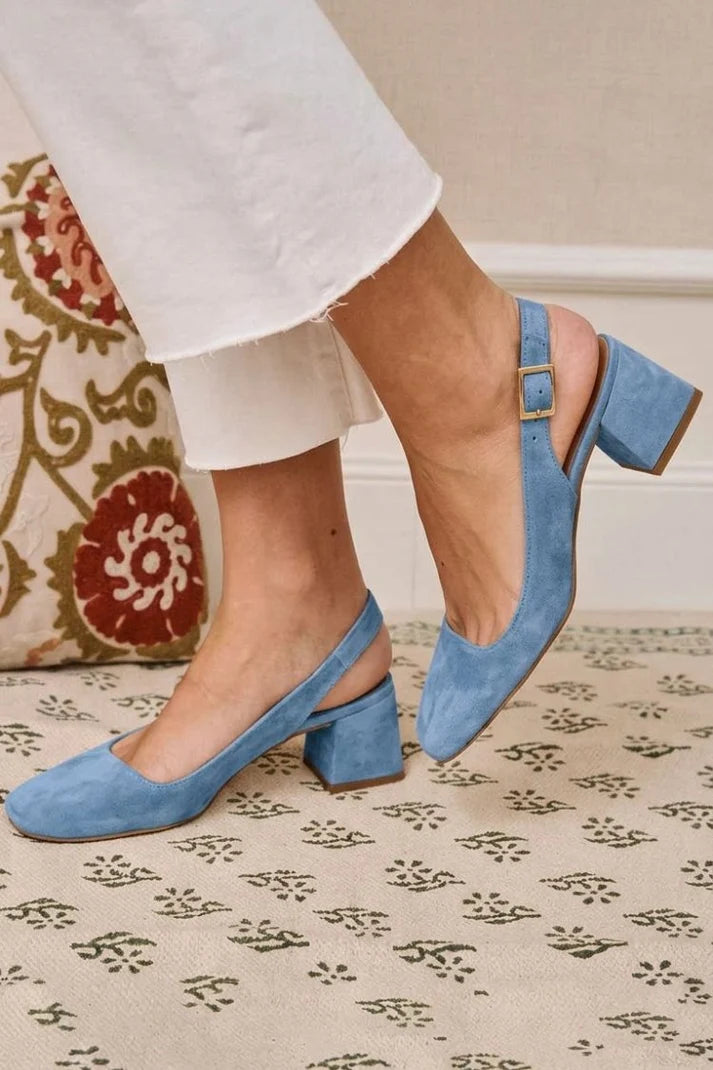 Tacones con Punta Cuadrada y Elegante Hebilla