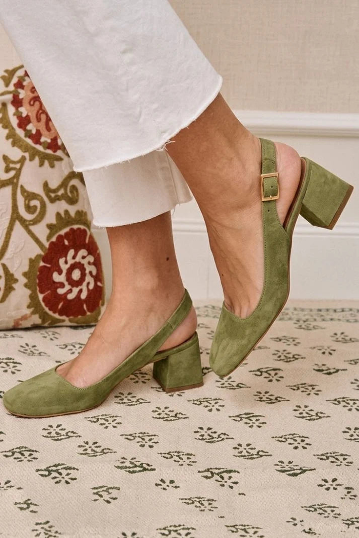 Tacones con Punta Cuadrada y Elegante Hebilla