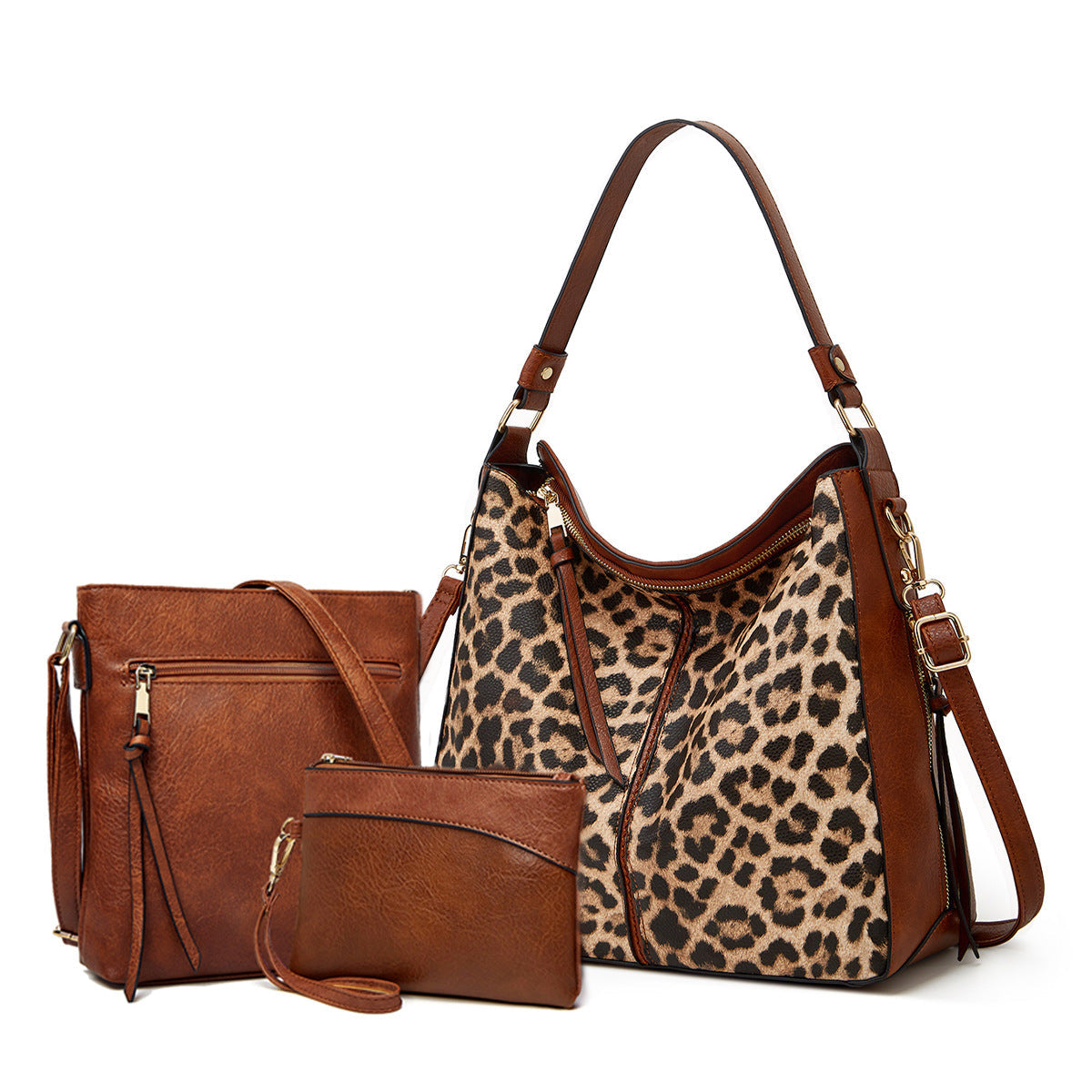 Set de Bolsos de Cuero con 3 Piezas