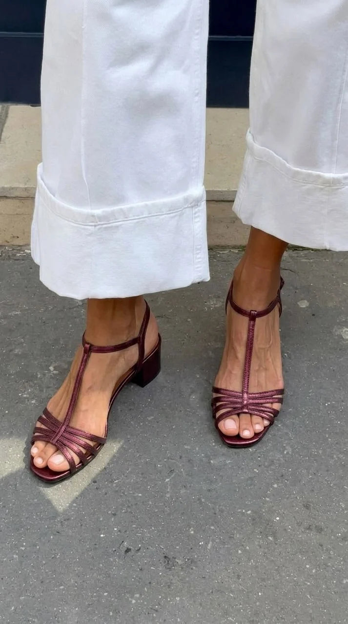 Sandalias Elegantes de Tacón Bajo