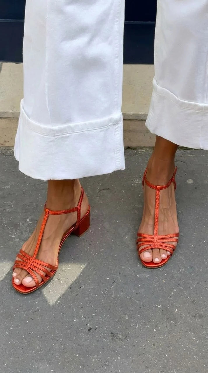 Sandalias Elegantes de Tacón Bajo