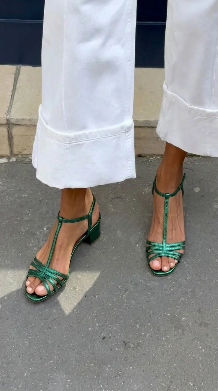 Sandalias Elegantes de Tacón Bajo
