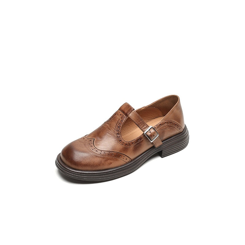 Verda | Zapatos planos Mary Jane de piel vegana