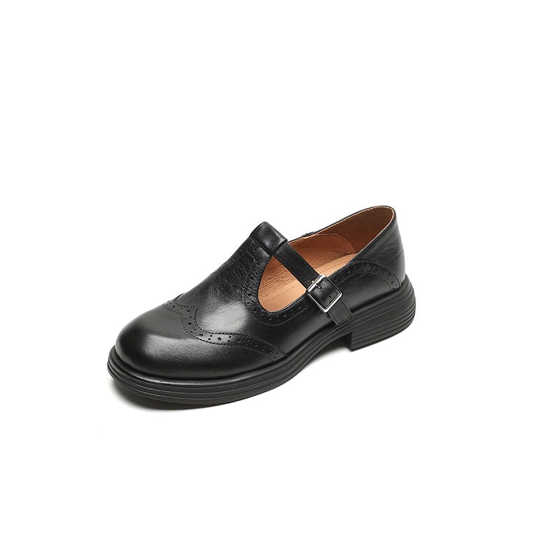Verda | Zapatos planos Mary Jane de piel vegana