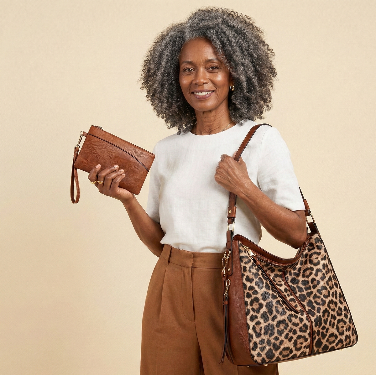 Bolso Antirrobo de Cuero con Estampado + Monedero Gratis