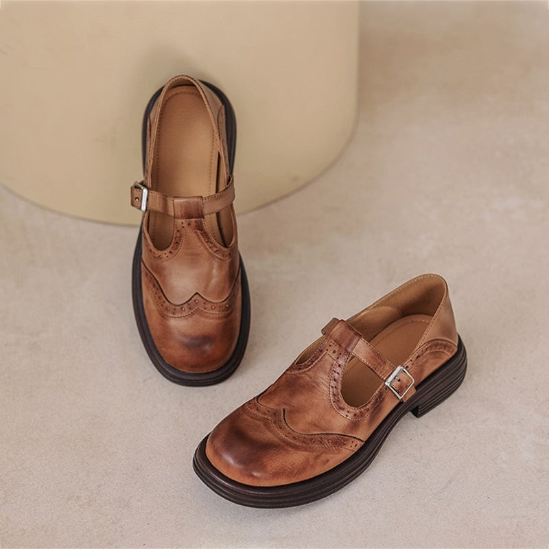 Verda | Zapatos planos Mary Jane de piel vegana