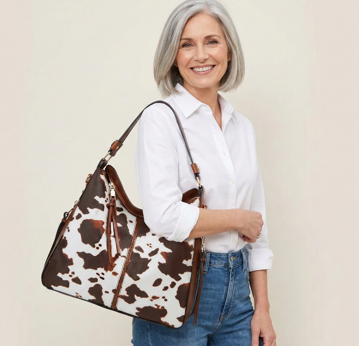 Bolso Antirrobo de Cuero con Estampado + Monedero Gratis