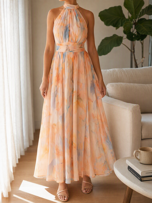 Aída | Vestido Largo Cuello Halter