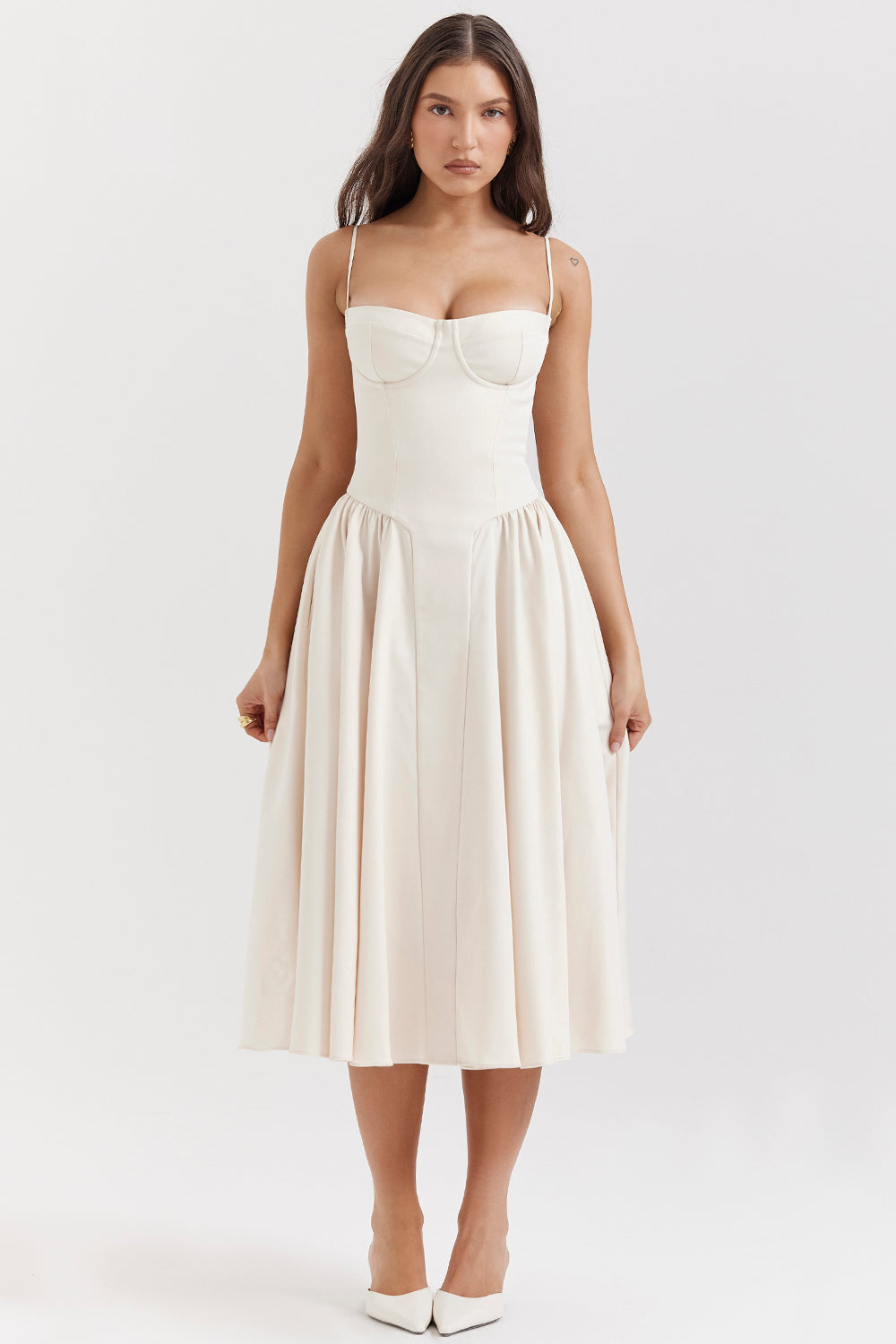 Nieves | Vestido midi estilo corsé