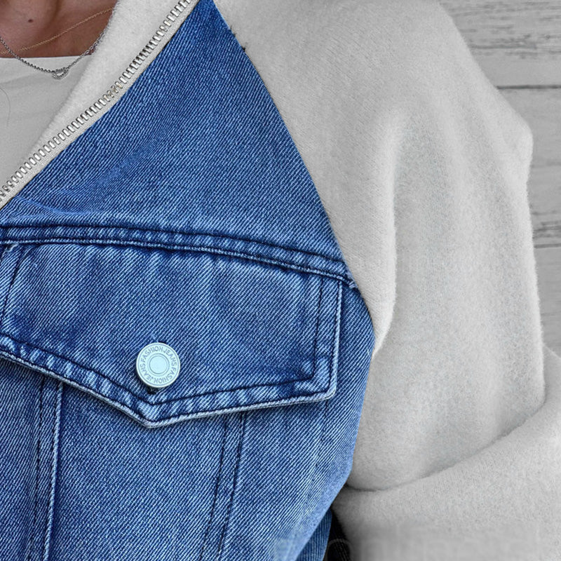 Chaqueta Vaquera con Cremallera Para Mujer