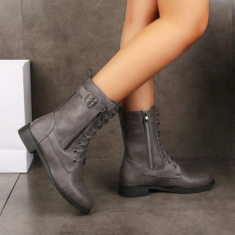 Botas Ortopédicas de Cuero y Punta Redonda